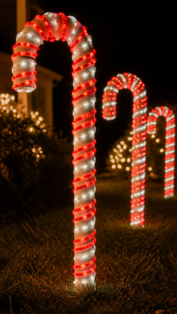 DIY Candy Cane Lights Using PVC and Rope Lighting