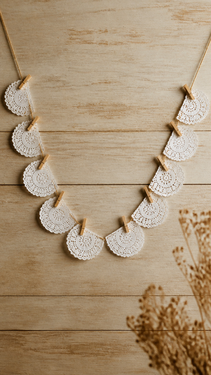 Doily Garland with Pegs