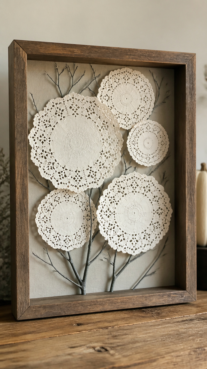 Doily Shadow Box Display