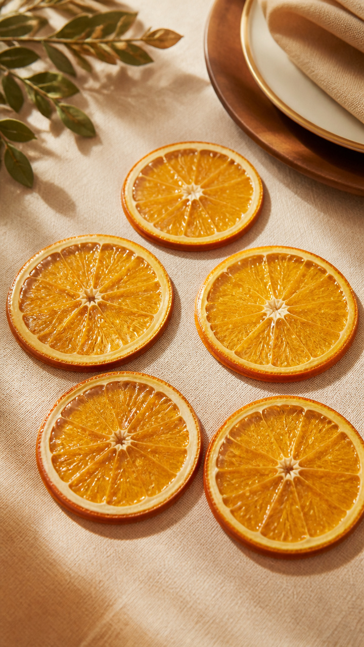 Dried Citrus Name Coasters