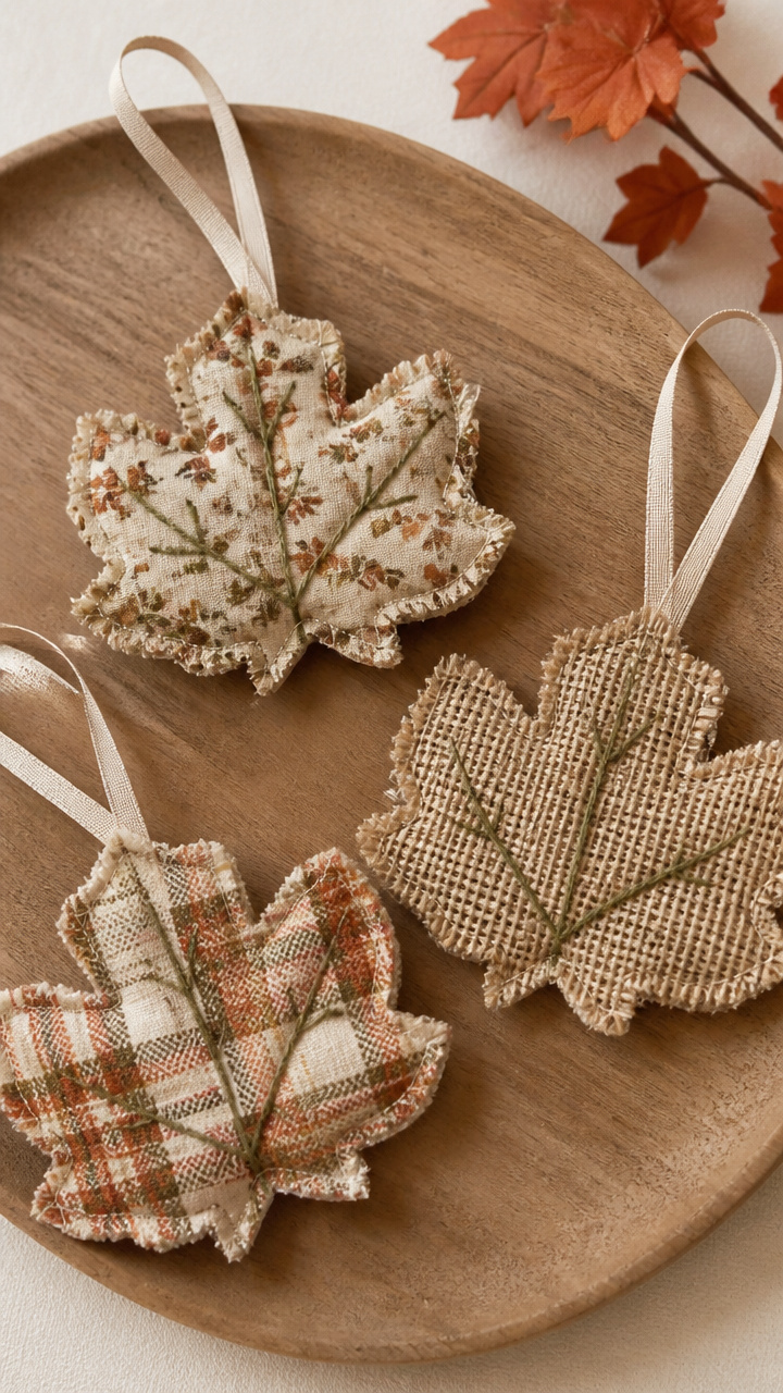 Fabric Leaf Ornaments