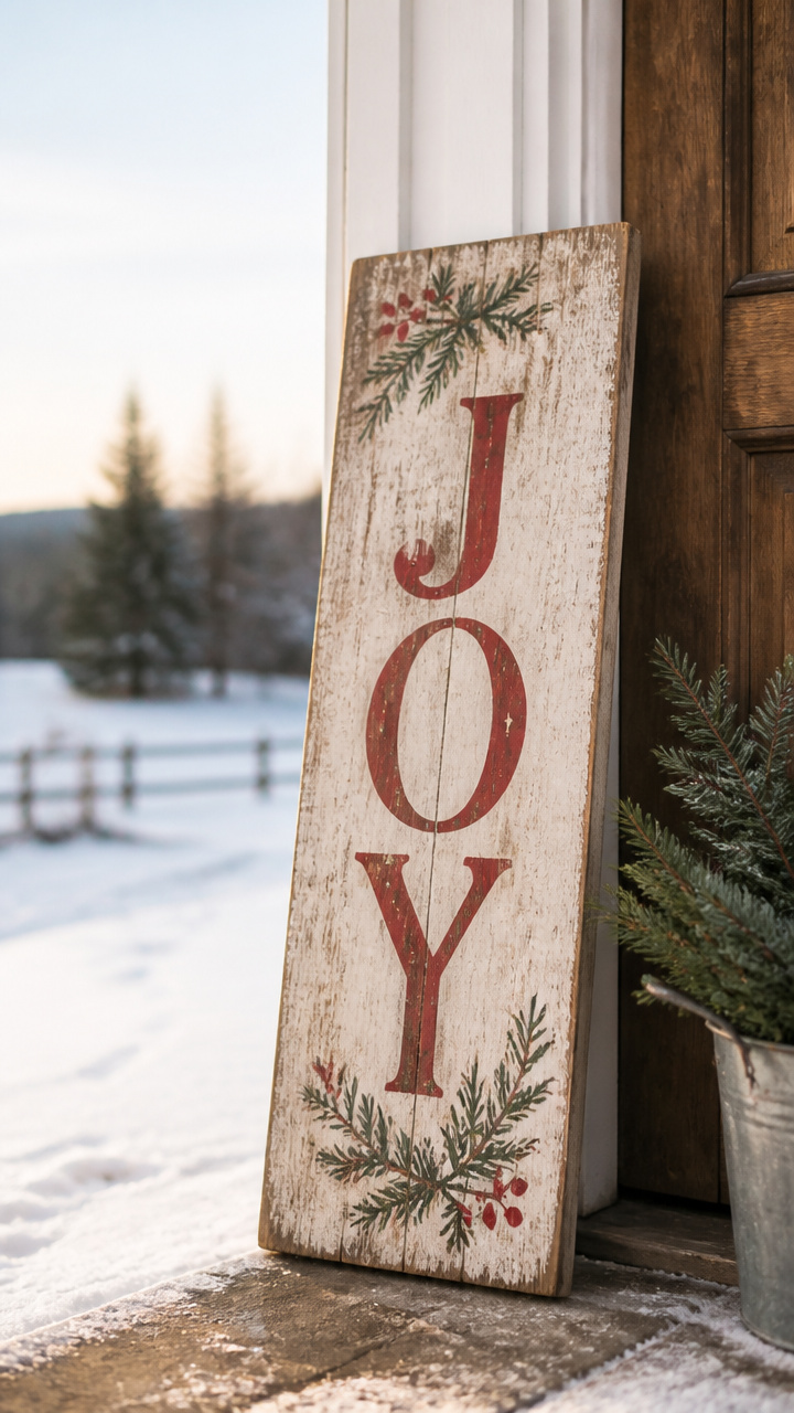 Farmhouse Sign with Holiday Message