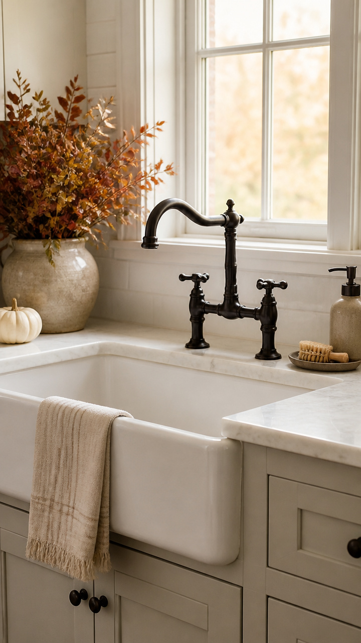 Farmhouse Sink with Vintage-Inspired Faucet