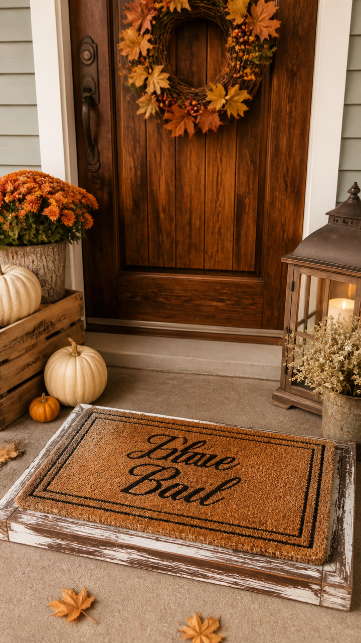 Farmhouse Style Doormat with a Seasonal Twist