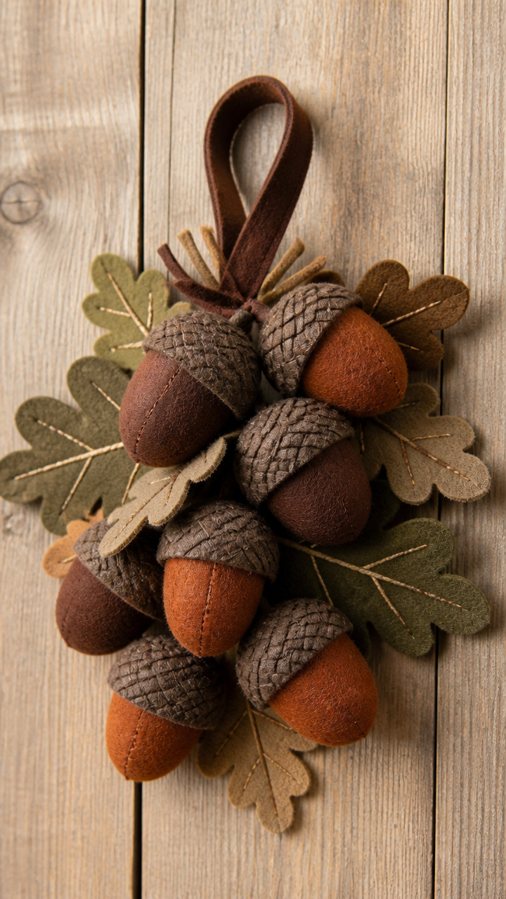 Felt Acorn Cluster