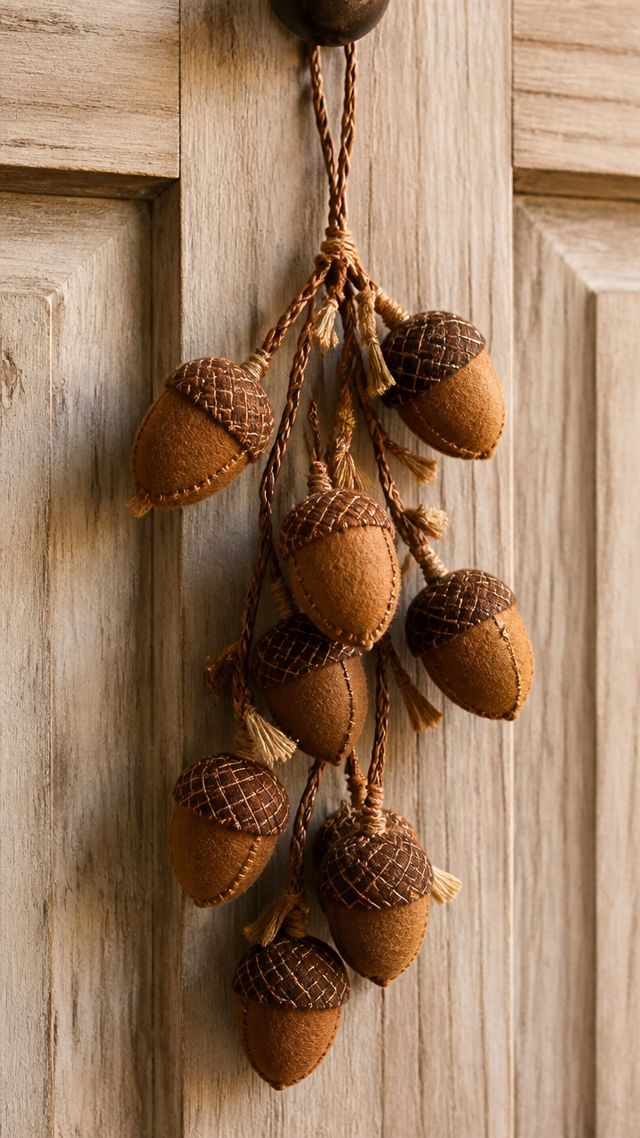Felt Acorn Cluster Hanger