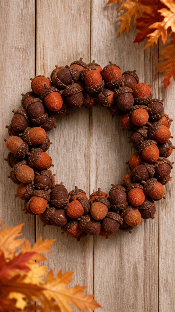 Felt Acorn Cluster Wreath
