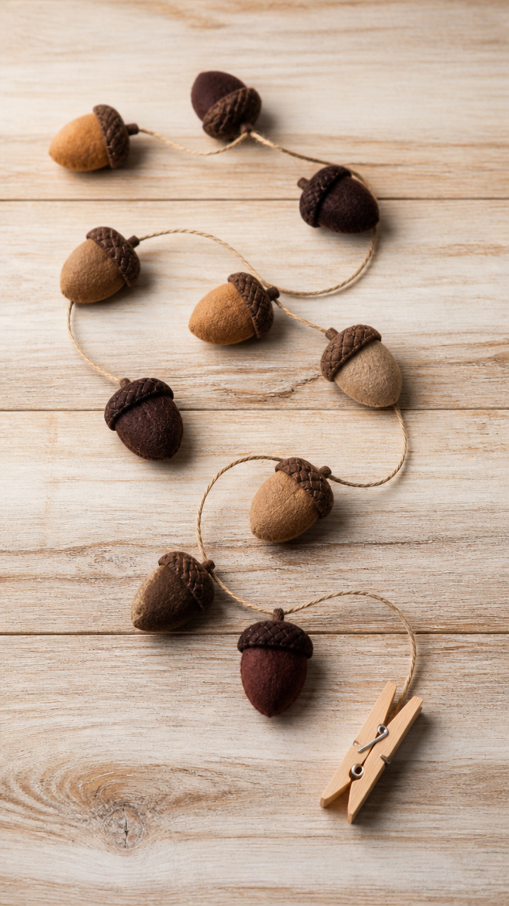 Felt Acorn Garland