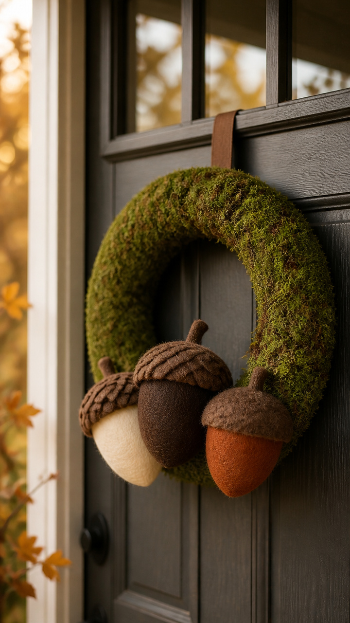 Felt Acorn Trio Wreath