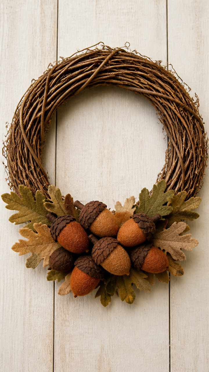 Felt Acorn Wreath Accent