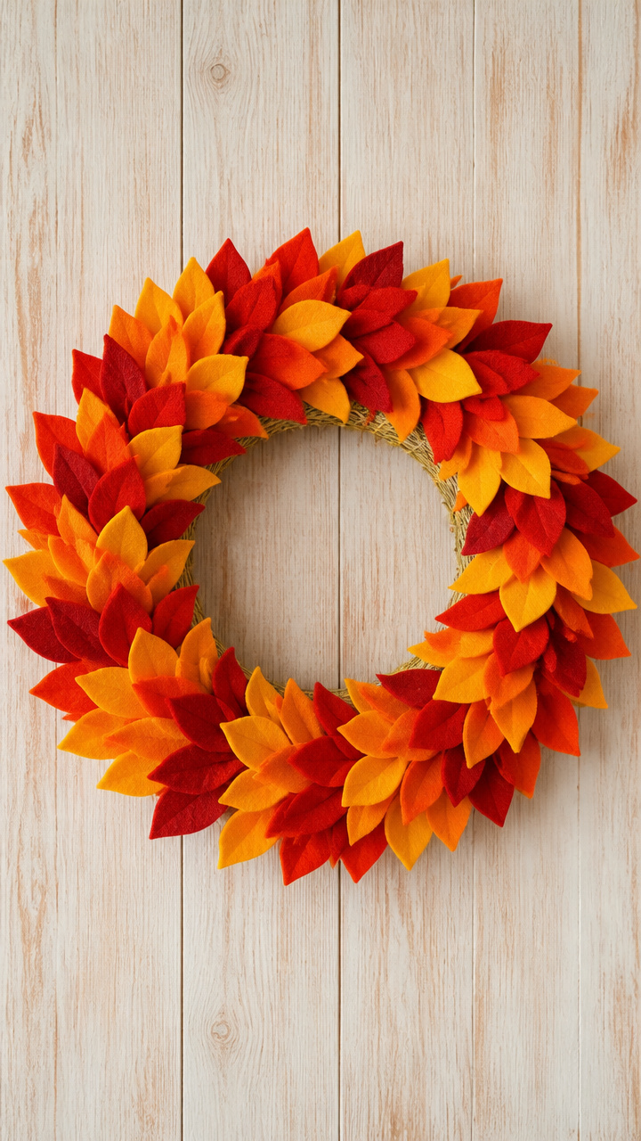 Felt Leaf Fan Wreath