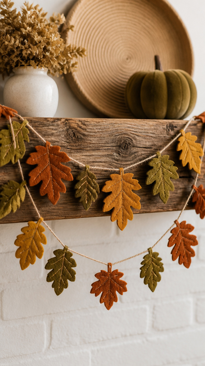 Felt Leaf Garland