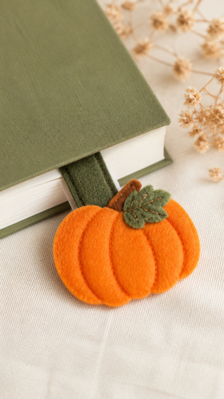 Felt Pumpkin Bookmarks