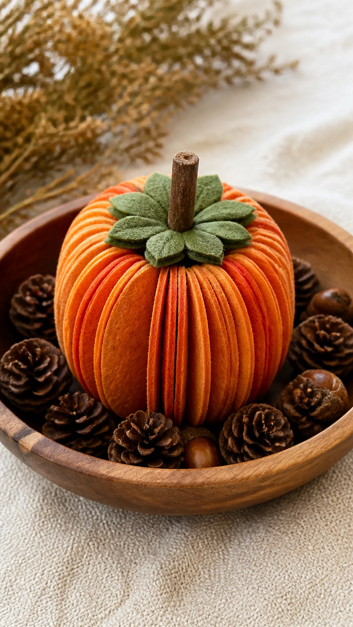 Felt Pumpkin Centerpiece