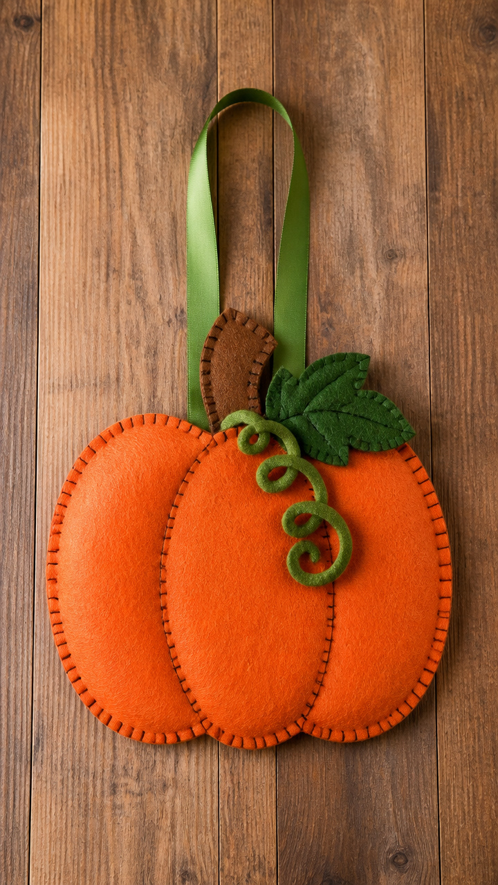 Felt Pumpkin Door Hanger