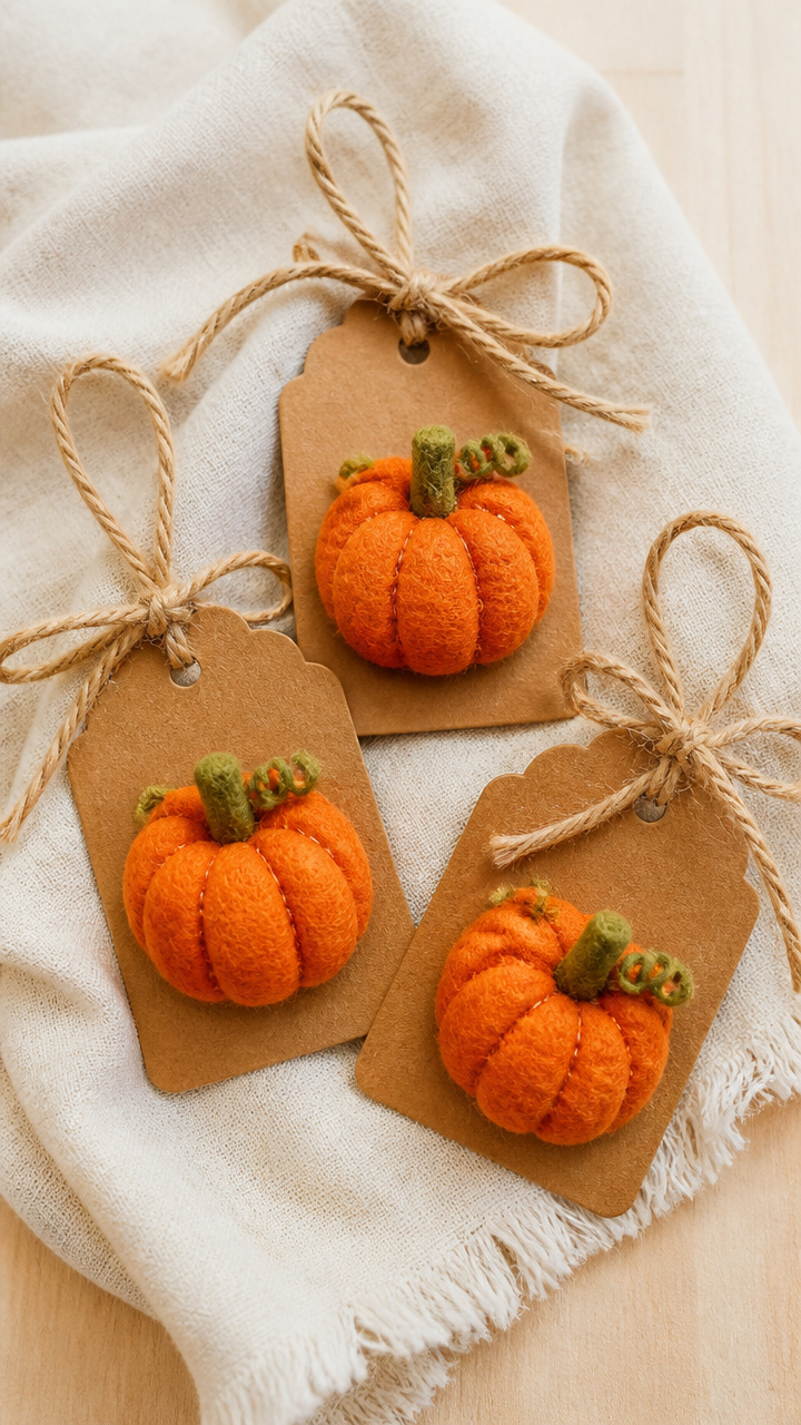 Felt Pumpkin Gift Toppers