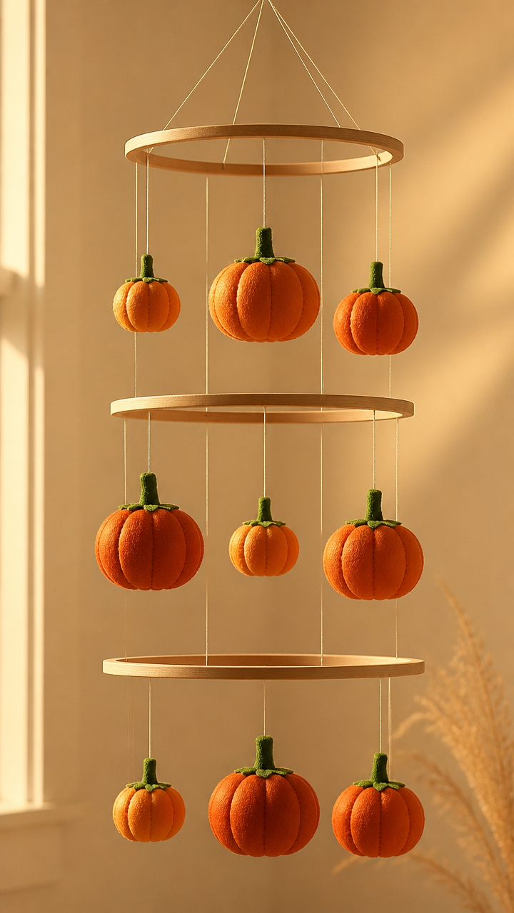 Felt Pumpkin Mobile