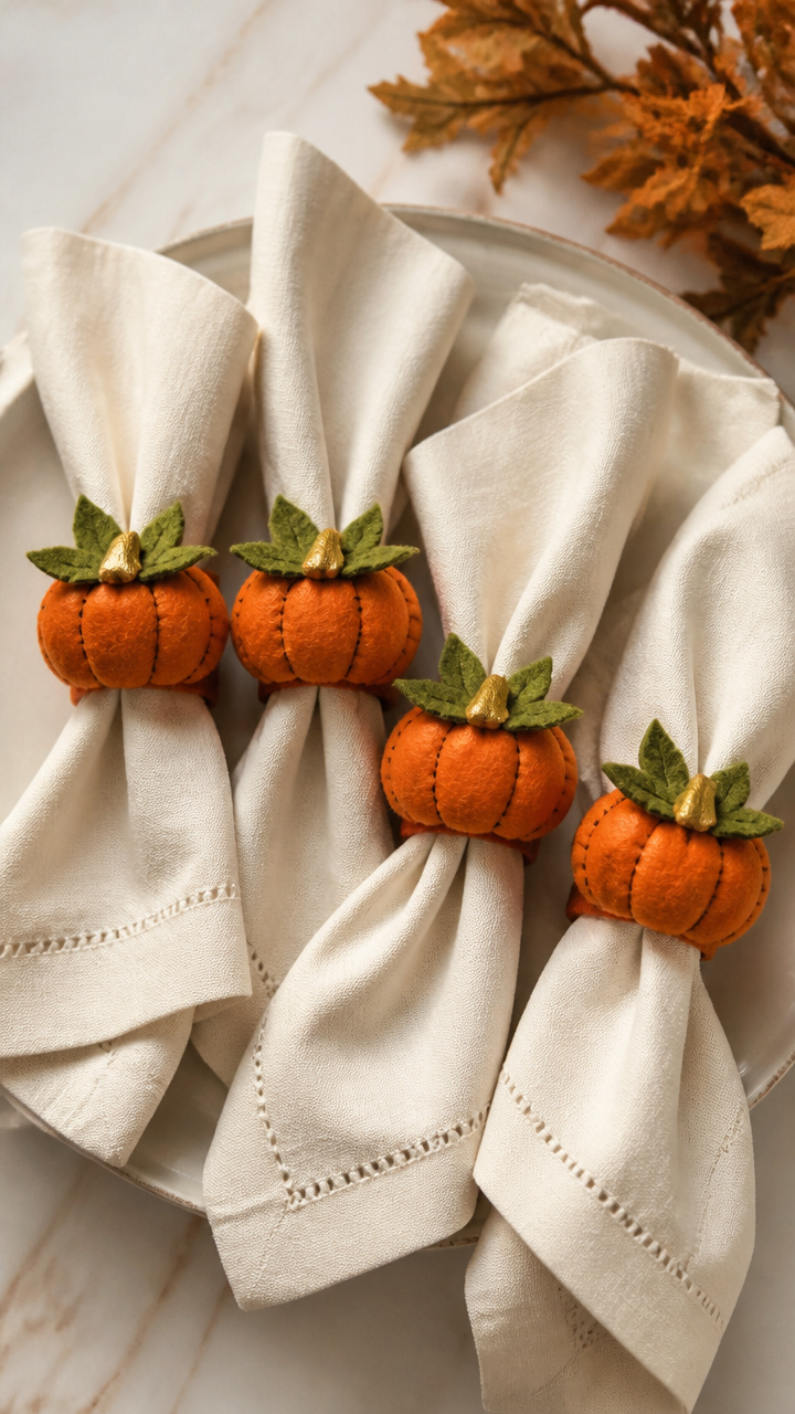 Felt Pumpkin Napkin Rings