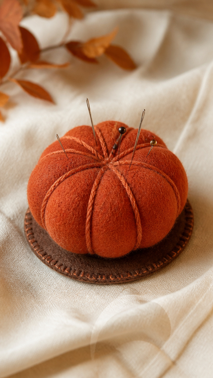 Felt Pumpkin Pincushion