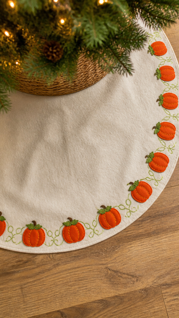 Felt Pumpkin Tree Skirt Accent