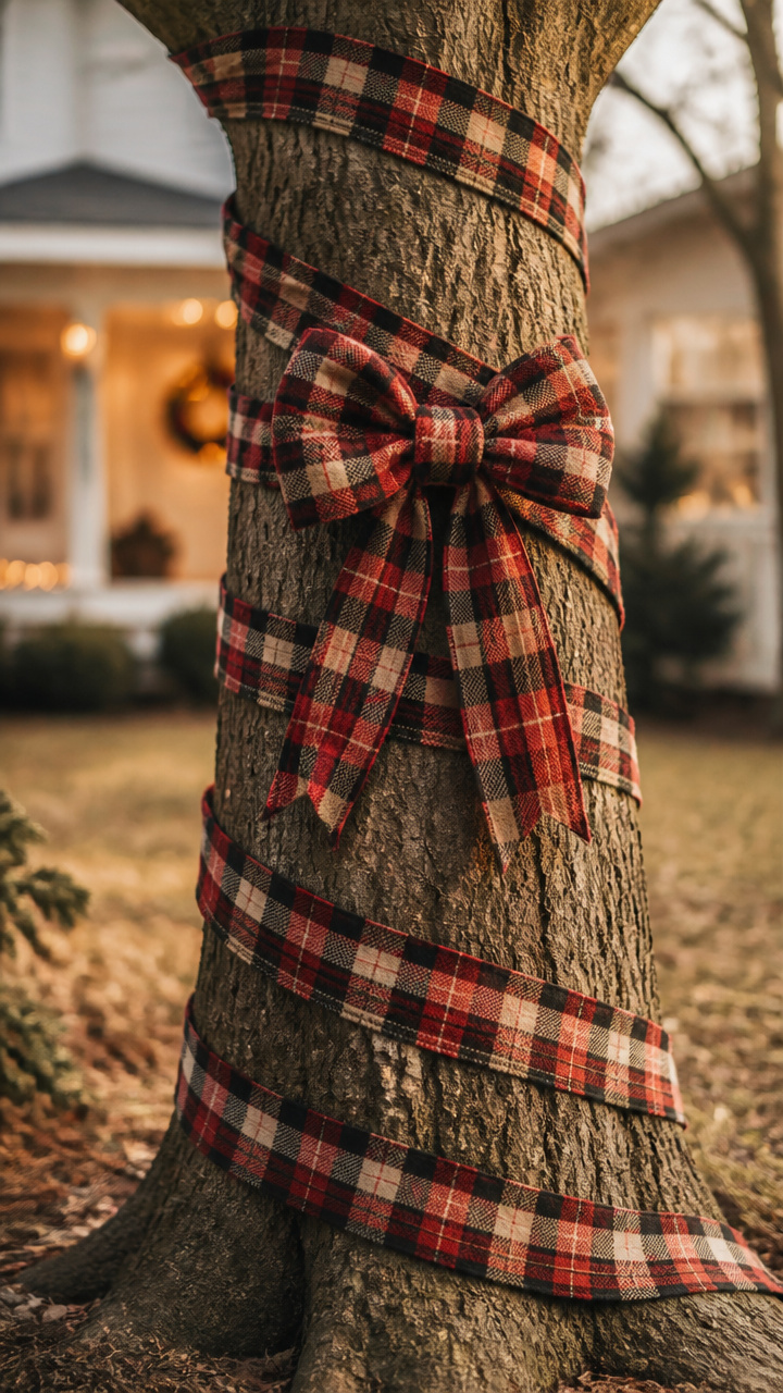 Flannel Ribbon Tree Wrap