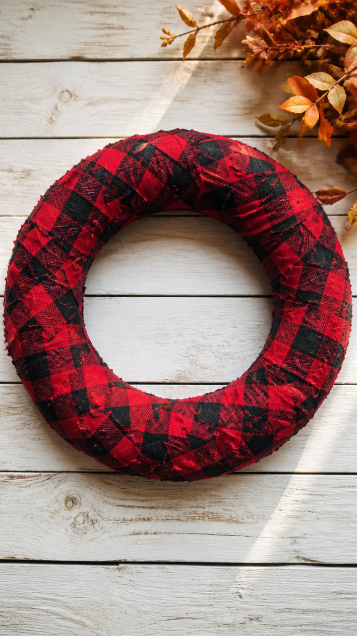 Flannel Shirt Patch Wreath