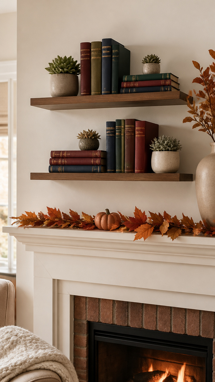Float Floating Shelves with Seasonal Books