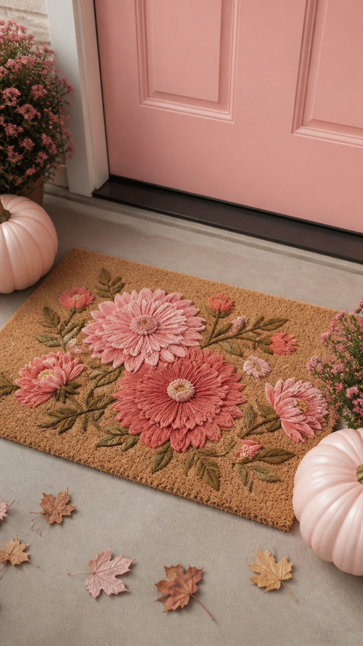 Floral Halloween Doormat