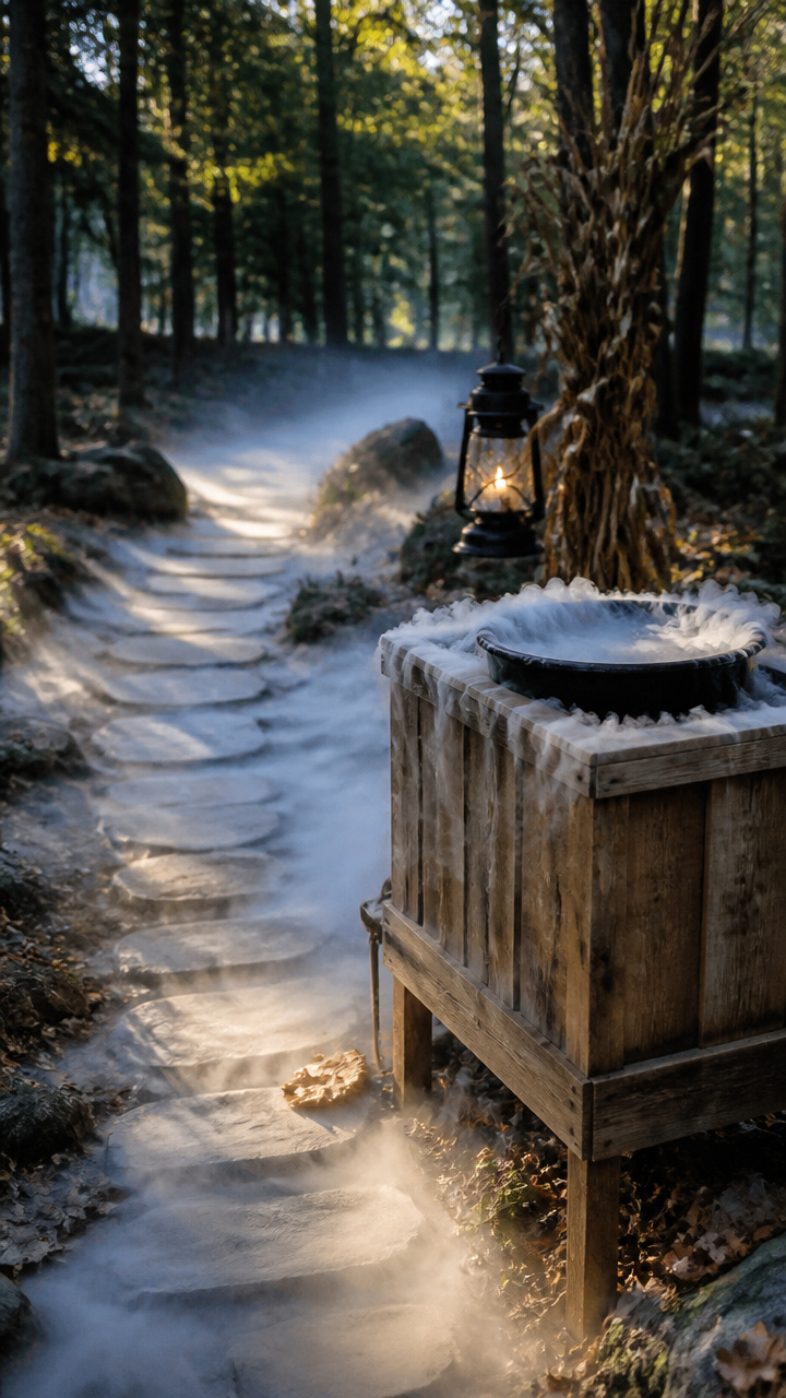 Foggy Footpath with a DIY Dry Ice Station