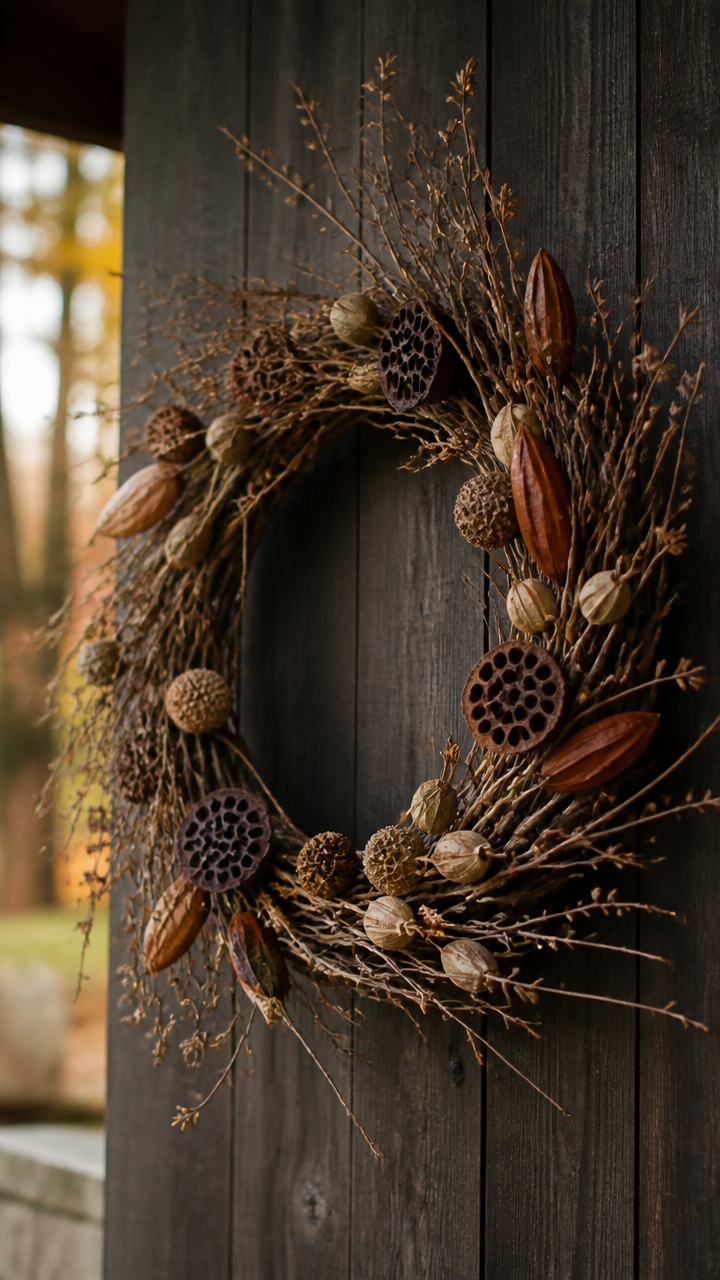 Foraged Twig and Seedpod Circle