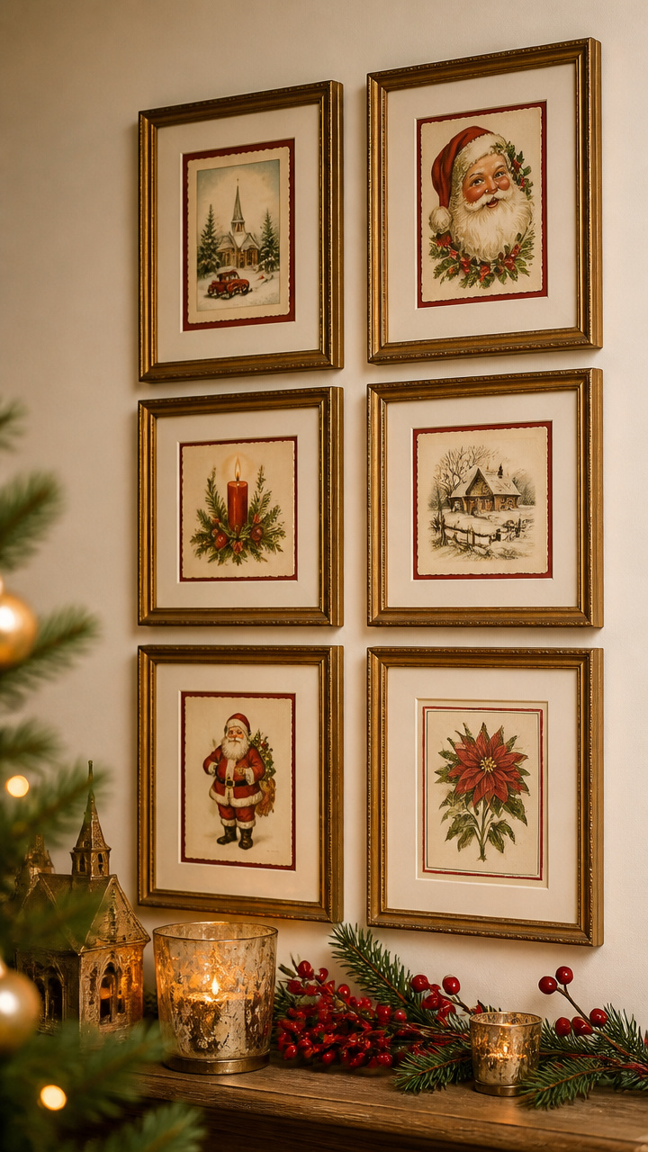 Frame Vintage Christmas Cards as Art