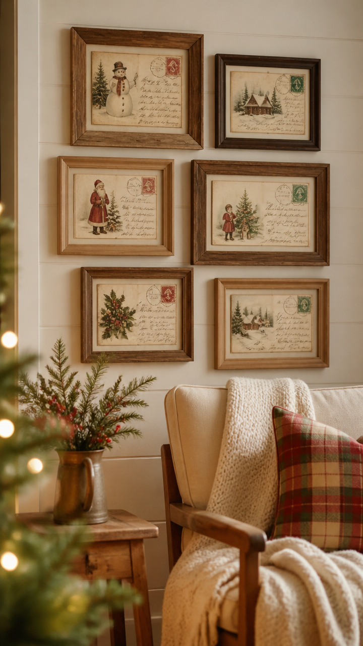 Frame Vintage Christmas Postcards