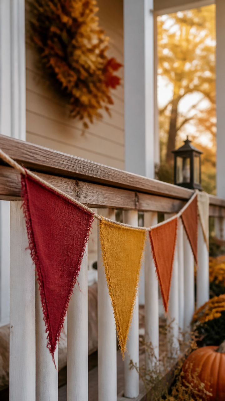 Frayed Flag Bunting in Autumn Hues