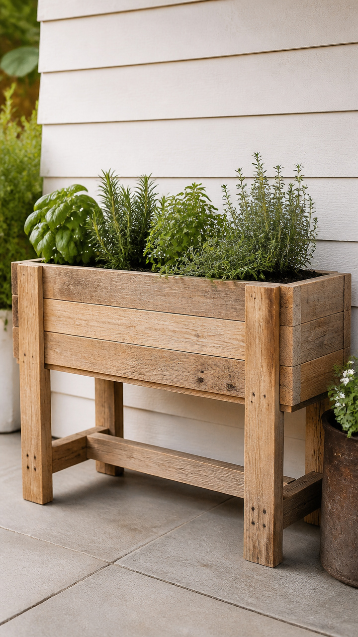 Freestanding Herb Trough Planter