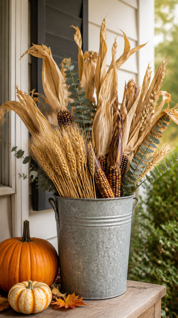 Galvanized Metal Bucket Centerpiece