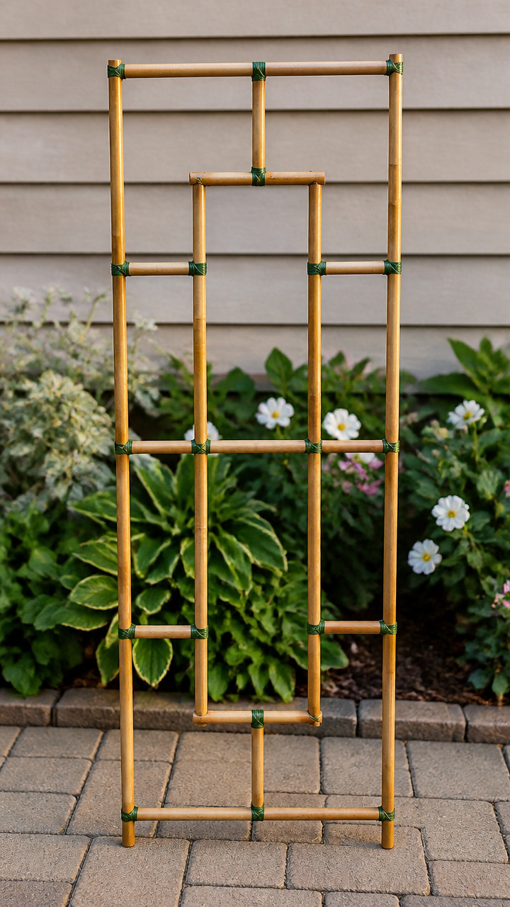 Geometric Bamboo Garden Trellis