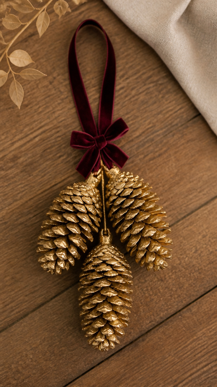Gilded Pinecone Hanger