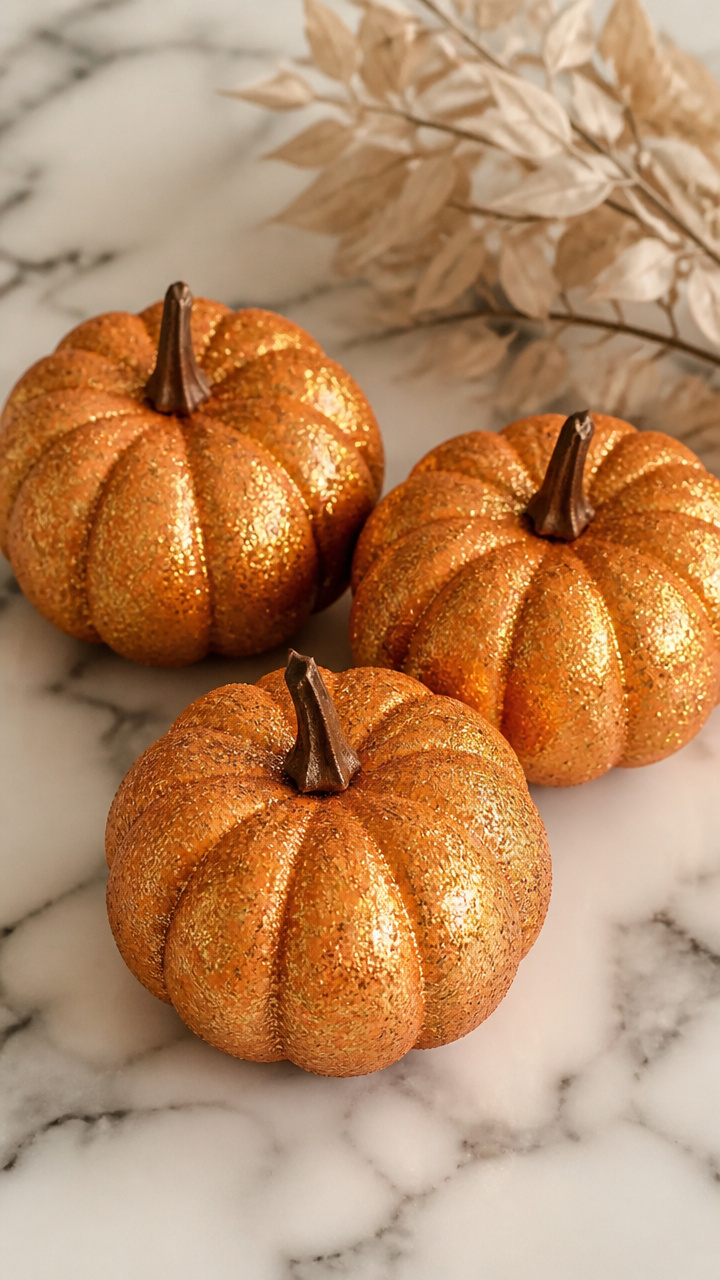 Glittered Mini Pumpkins