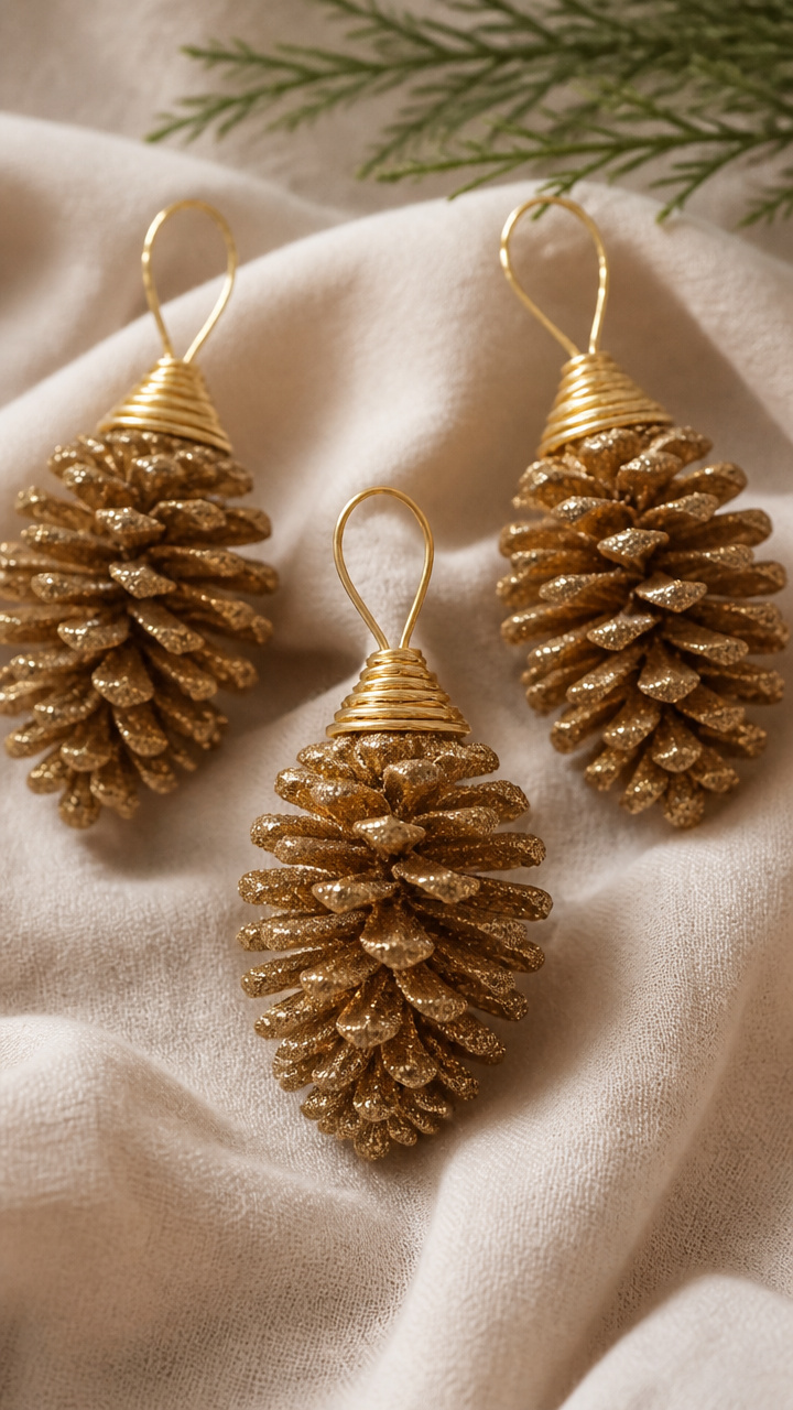 Glittered Pinecone Ornaments