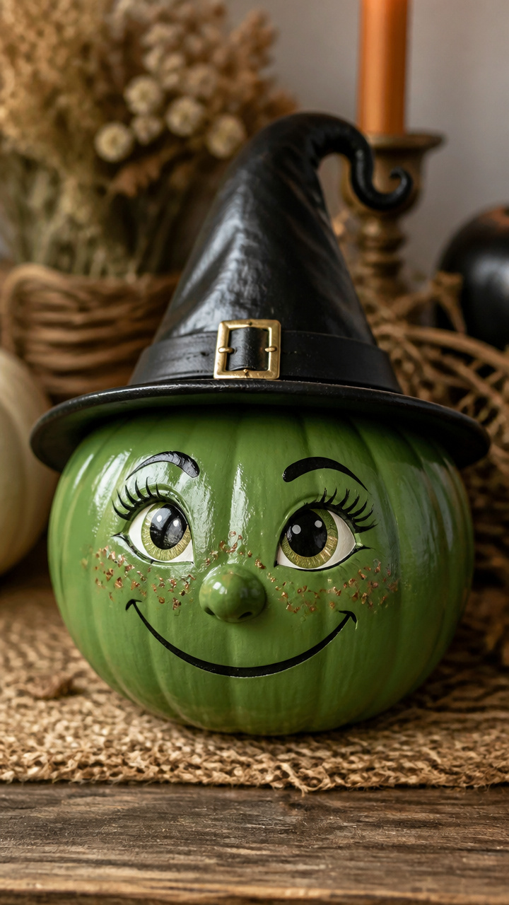 Glossy Green Witch with Freckles