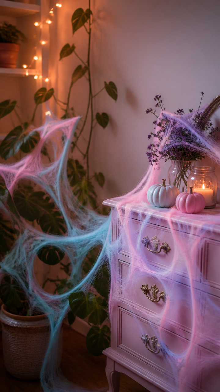 Glow-in-the-Dark Pastel Cobwebs