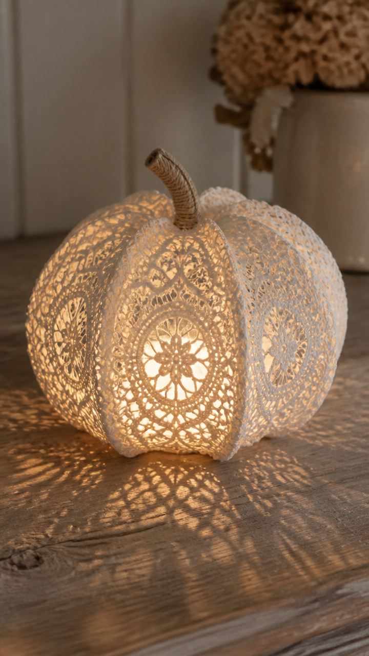 Glue-Dipped Doily Lanterns