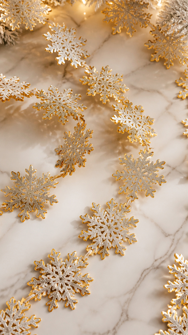 Gold Foil Snowflake Chains
