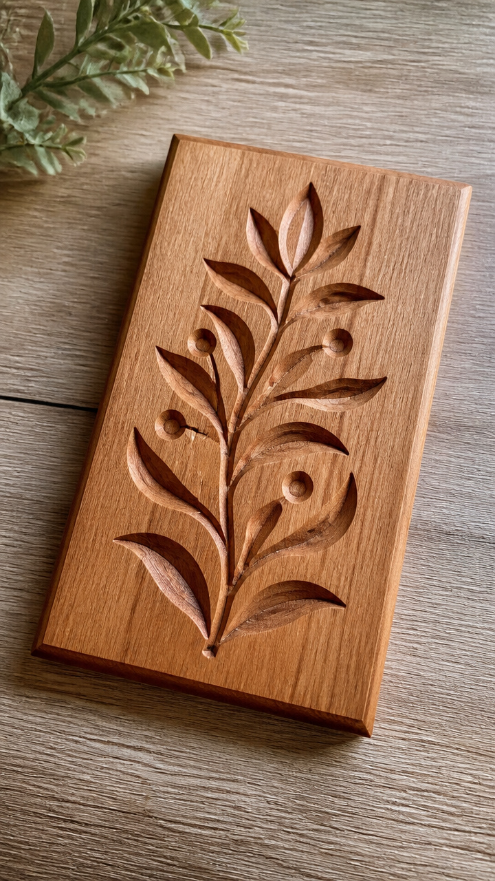 Hand-Carved Wooden Plaque