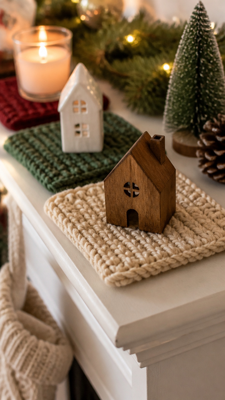 Hand-Knit Coasters as Decorative Mats