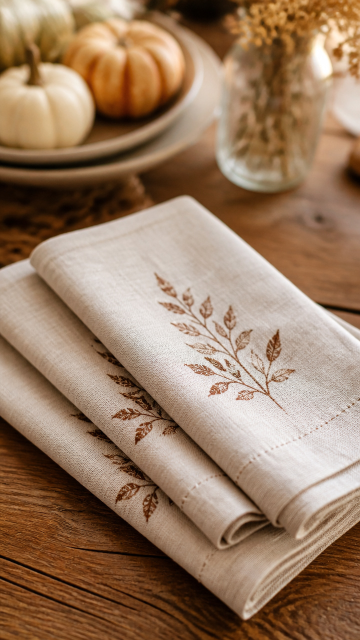 Hand-Stamped Linen Napkins