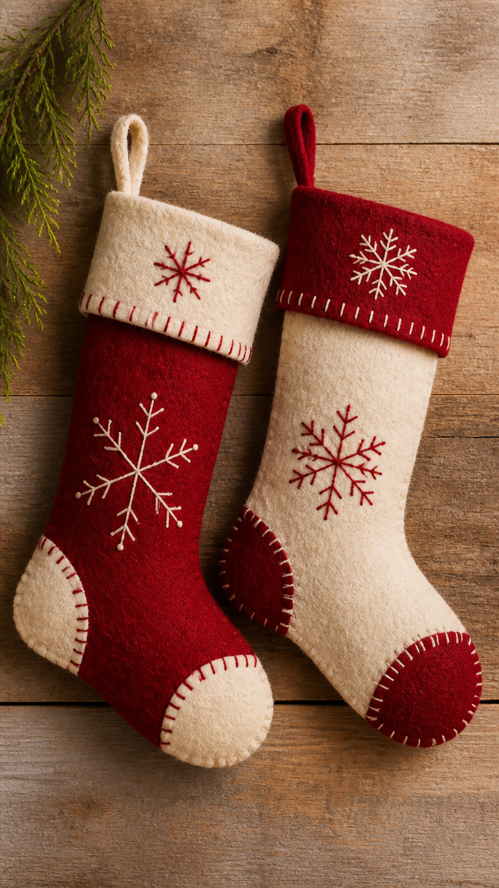 Hand-Stitched Felt Stockings