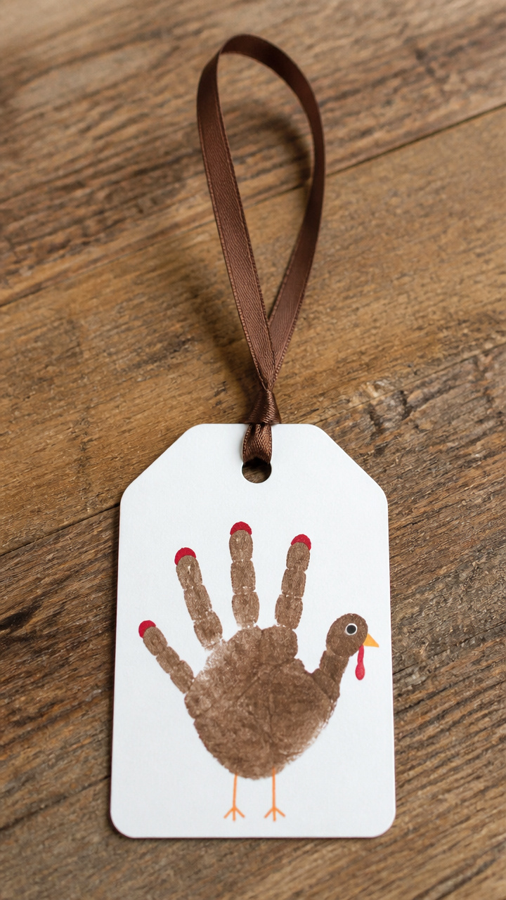 Handprint Gift Tag Turkey