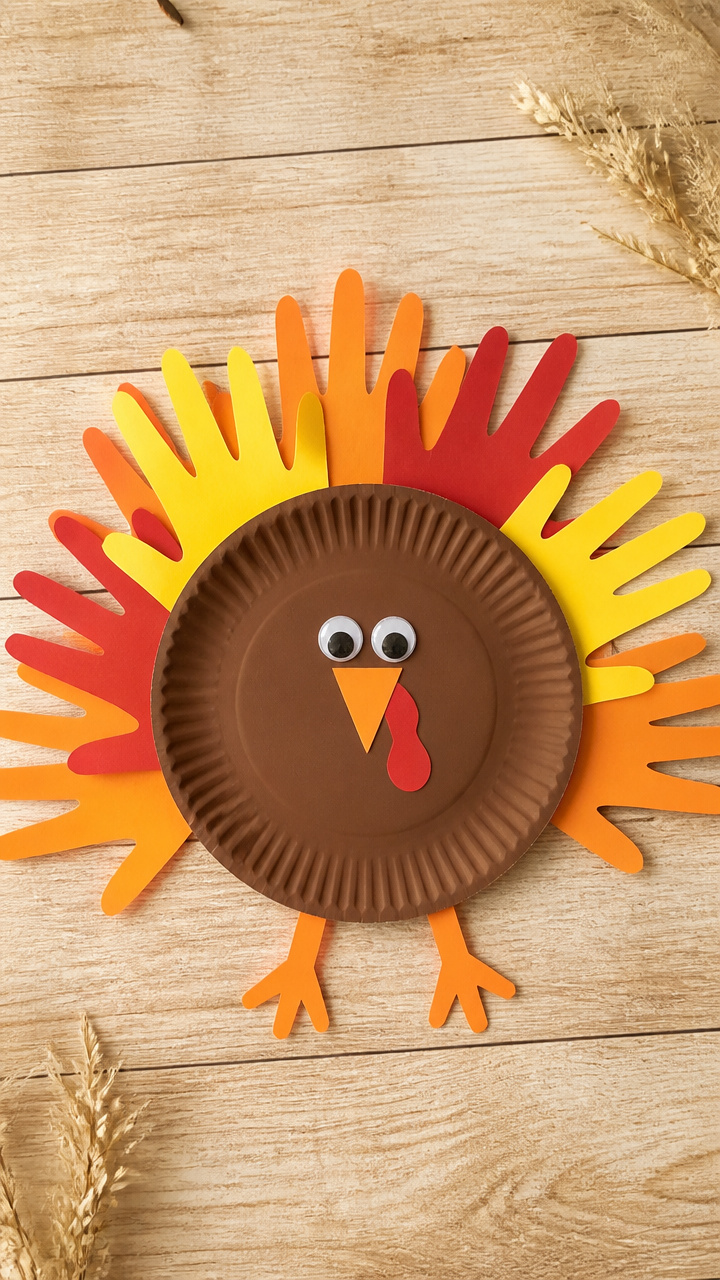 Handprint Paper Plate Turkey