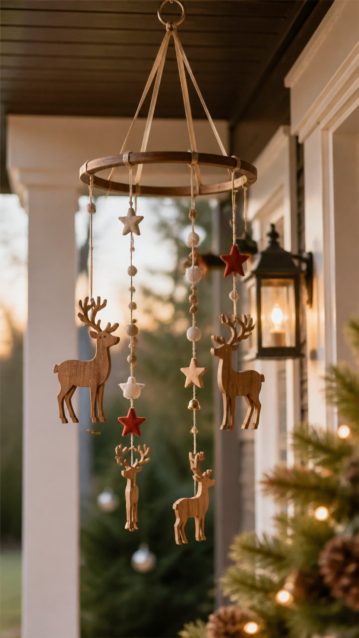 Hanging Deer Mobile for Covered Entry